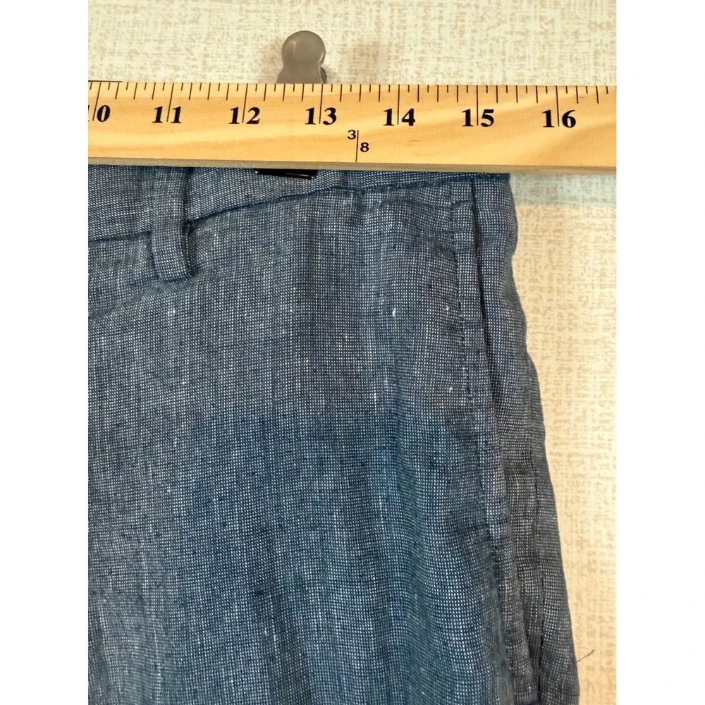 Banana Republic Slim Fit Linen Blend Pants Blue 30x30 Flat Front Trouser Coastal